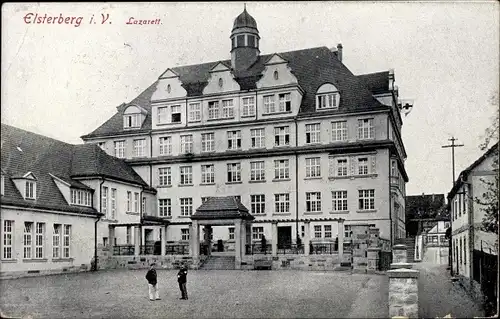 Ak Elsterberg an der Weißen Elster Vogtland, Ansicht des Lazaretts