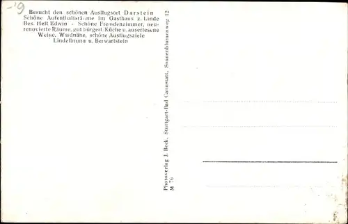 Ak Darstein im Kreis Südwestpfalz, Fachwerkhaus, Gasthaus