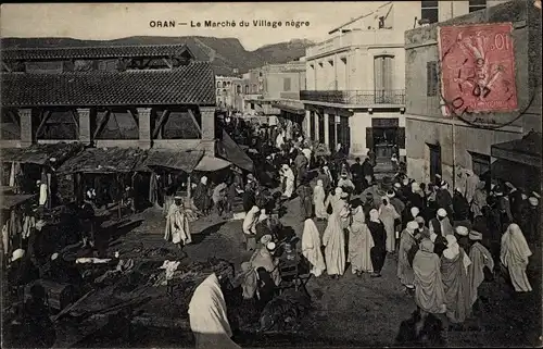 Ak Oran Algerien, Le Marche du Village negre