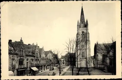 Ak Nieuwpoort Westflandern, Kerkstraat, Toren O. L. Vrouw Kerk