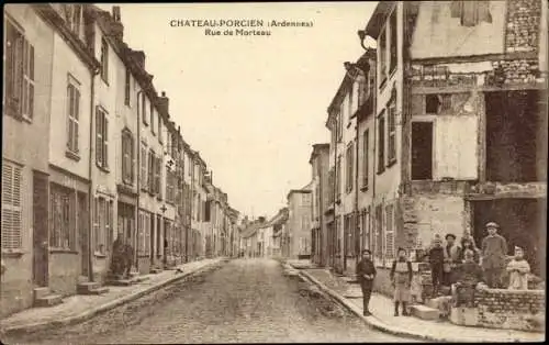 Ak Chateau Porcien Ardennes, Rue de Morteau