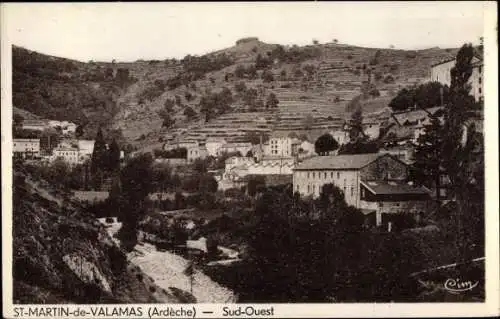 Ak Saint Martin de Valamas Ardèche, Vue générale