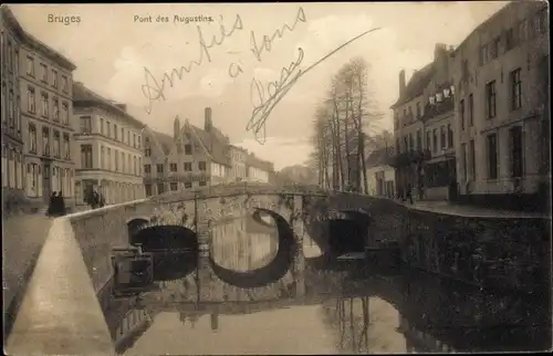 Ak Bruges Brügge Flandern Westflandern, Pont des Augustins