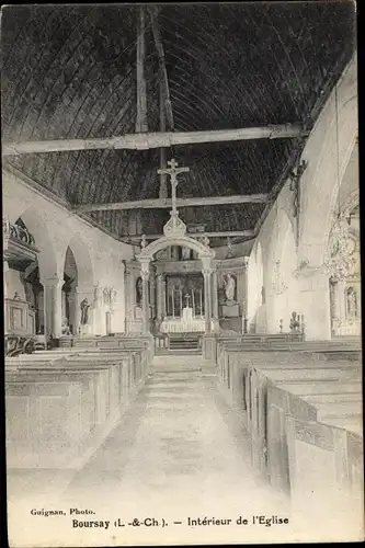 Ak Boursay Loir et Cher, Interieur de L'Eglise