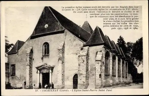 Ak Courtenay Loiret, L'Église Saint Pierre Saint Paul