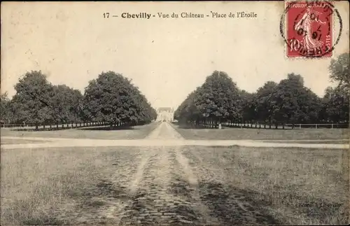 Ak Chevilly Loiret, Vue du Château, Place de l'Étoile
