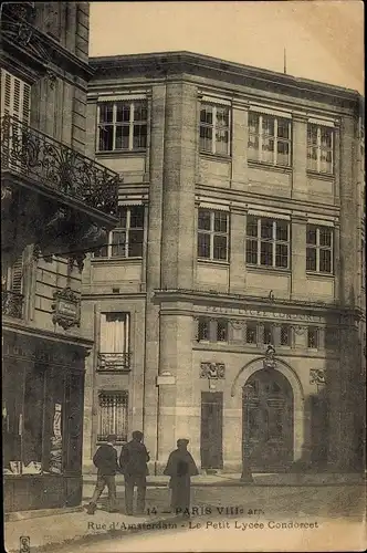 Ak Paris Élysée, Rue d'Amsterdam, le petit Lycée Condorcet