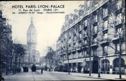 Ak Paris Reuilly, Hôtel Paris Lyon Palace, 11 Rue de Lyon