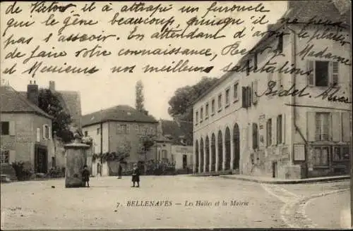 Ak Bellenaves Allier, Les Halles, La Mairie