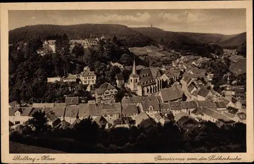 Ak Stolberg Südharz, Panorama, Lutherbuche