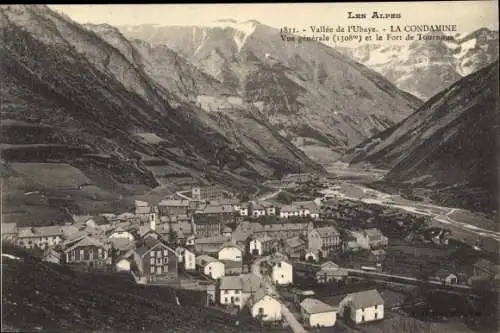 Ak La Condamine Alpes de Haute Provence, Vue générale et le Fort de Tournoux