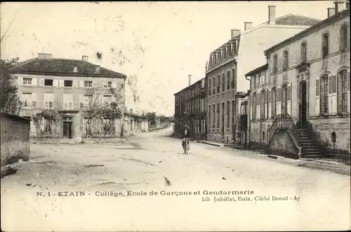 Ak Étain Lothringen Meuse, College, Ecole de Garcons et Gendarmerie