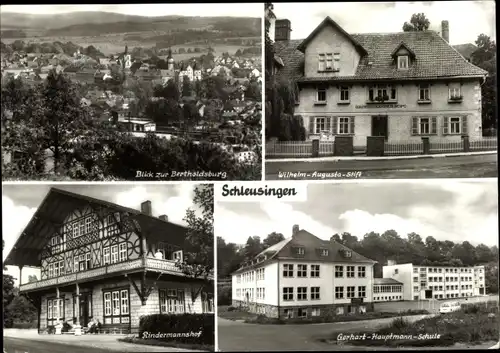 Ak Schleusingen Thüringen, Bertholdsburg, Wilhelm Augusta Stift, Gerhart Hauptman Schule