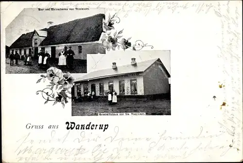 Ak Wanderup in Schleswig Holstein, Bier- und Weinschenke von Nicolaisen, Geschäftshaus