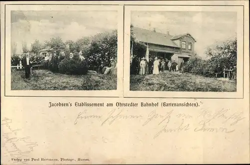 Ak Oster Ohrstedt Nordfriesland in Schleswig Holstein, Jacobsen's Etablissement