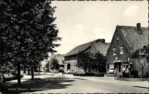Ak Lahde Petershagen an der Weser, Bahnhofstraße