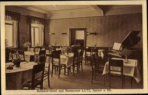 Ak Speyer am Oberrhein Rheinland Pfalz, Bahnhofhotel und Restaurant Lutz