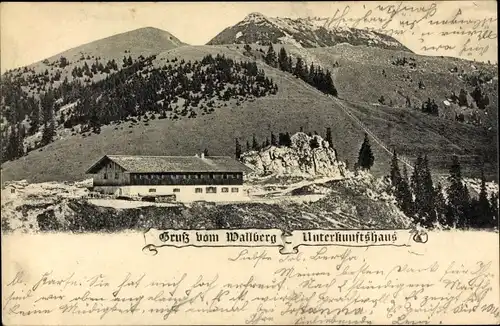 Ak Rottach Egern in Oberbayern, Wallberg Unterkunftshaus