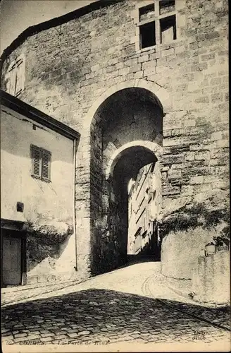 Ak Cordis Tarn, La Porte de Roux, vue générale, mur