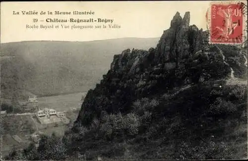 Ak Château Regnault Bogny, Roche Bayard et Vue plongeante sur la Vallée