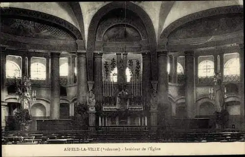 Ak Asfeld la Ville Ardennes, Intérieur de l'Église