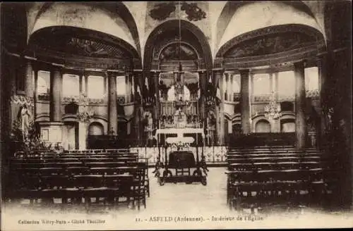 Ak Asfeld Ardennes, Intérieur de l'Église