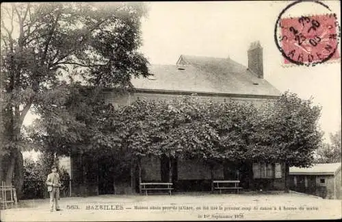 Ak Bazeilles Ardennes, Maison près de la Gare