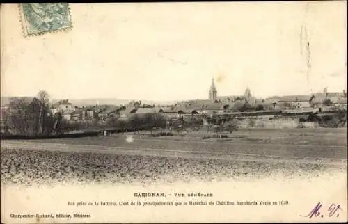 Ak Carignan Ardennes, Vue générale