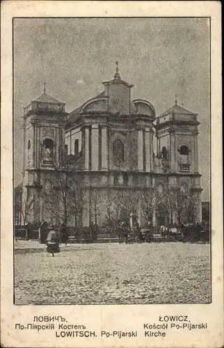 Ak Lowicz Lowitsch Polen, Po-Pijarski Kirche