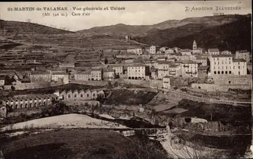 Ak Saint Martin de Valamas Ardèche, Vue générale et des Usines