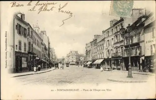 Ak Fontainebleau Seine et Marne, Place de l'Etape aux Vins