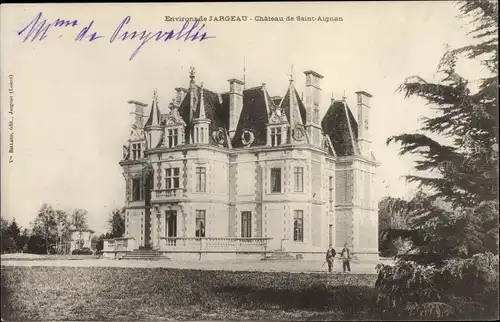 Ak Jargeau Loiret, Château de Saint Aignan