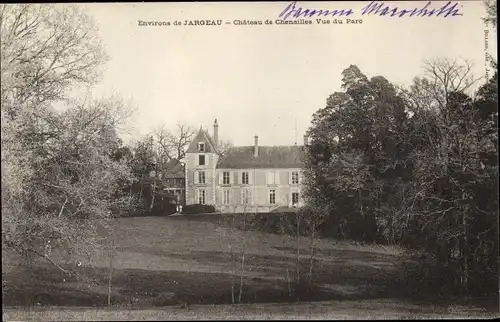 Ak Jargeau Loiret, Château de Chenailles, vue du Parc