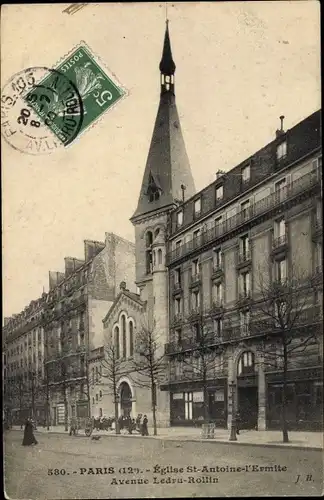 Ak Paris Reuilly, Église Saint Antoine l'Ermite, Avenue Ledru Rollin