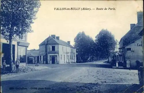 Ak Vallon en Sully Allier, Route de Paris