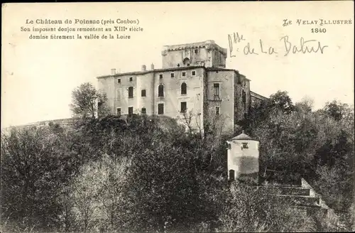 Ak Coubon Haute Loire, Vue du Château