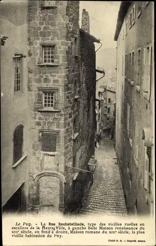 Ak Le Puy Haute Loire, La Rue Rochetaillade