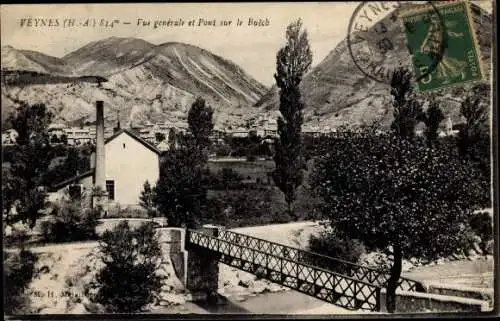 Ak Veynes Hautes-Alpes, Vue générale et Pont sur le Buoch