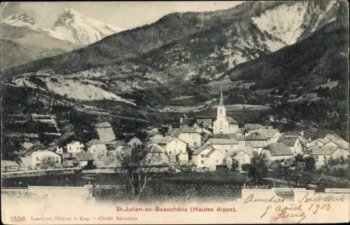 Ak St. Julien en Beauchene Hautes-Alpes, Totalansicht
