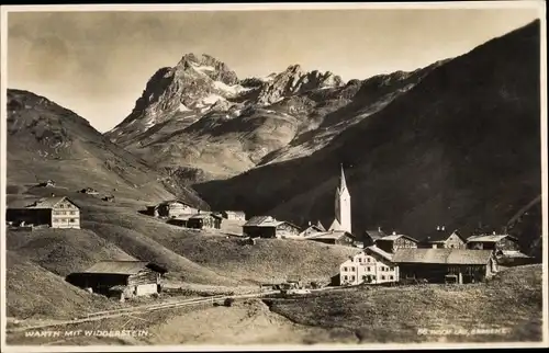 Ak Warth in Vorarlberg, Talpanorama vom Ort, Kirche, Widderstein