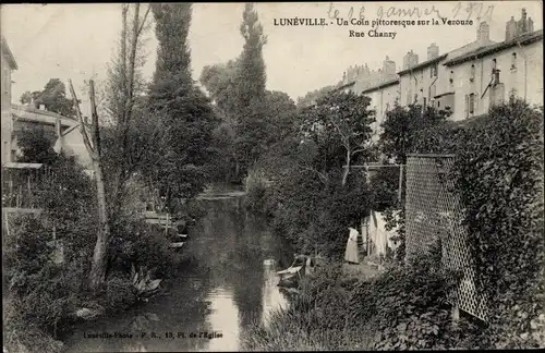 Ak Lunéville Lothringen Meurthe et Moselle, Un Coin sur la Verouze, Rue Chanzy, laveuses