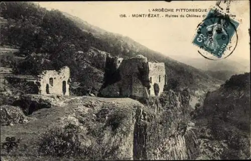 Ak Montpézat Ardèche, Ruines du Château