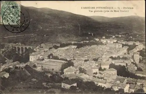 Ak Privas Ardèche, Vue générale