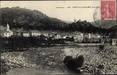 Ak Pont de la Baume Ardèche, Vue générale