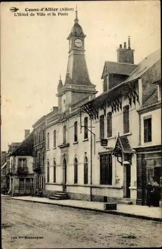 Ak Cosne d'Allier, L'Hotel de Ville, La Poste