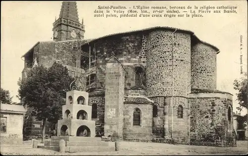 Ak Saint Paulien Haute Loire, Vue de l'Église