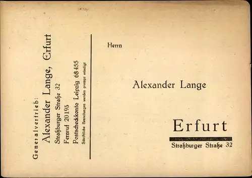 Ak Erfurt in Thüringen, Alexander Lange, Straßburger Straße 32, Blutreinigungsmittel, Tipografec