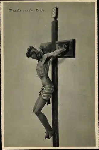 Ak Erfurt in Thüringen, Kruzifix aus der Kirche