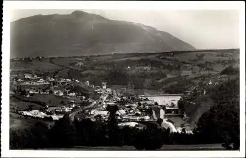 Ak Genissiat Ain, Vue générale, le grand barrage sur le Rhone et le Jura