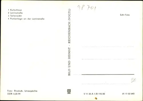 Ak Herschdorf Großbreitenbach im Ilm Kreis Thüringen, Kulturhaus, Leninstraße, Teilansicht